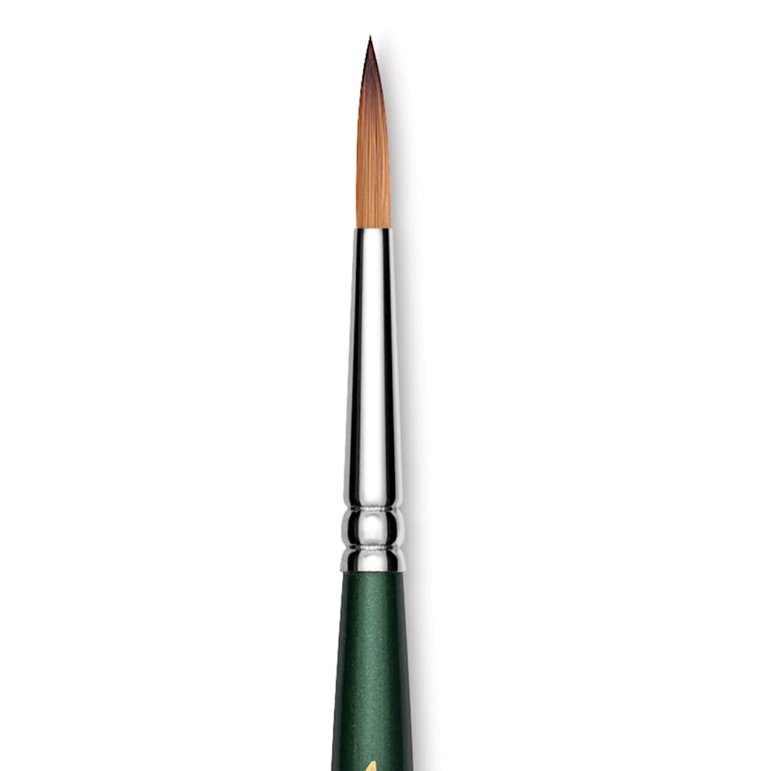Open in modal - Utrecht Series 6150 Synthetic Golden Taklon Watercolor Brush - Round, Size 4, Short Handle