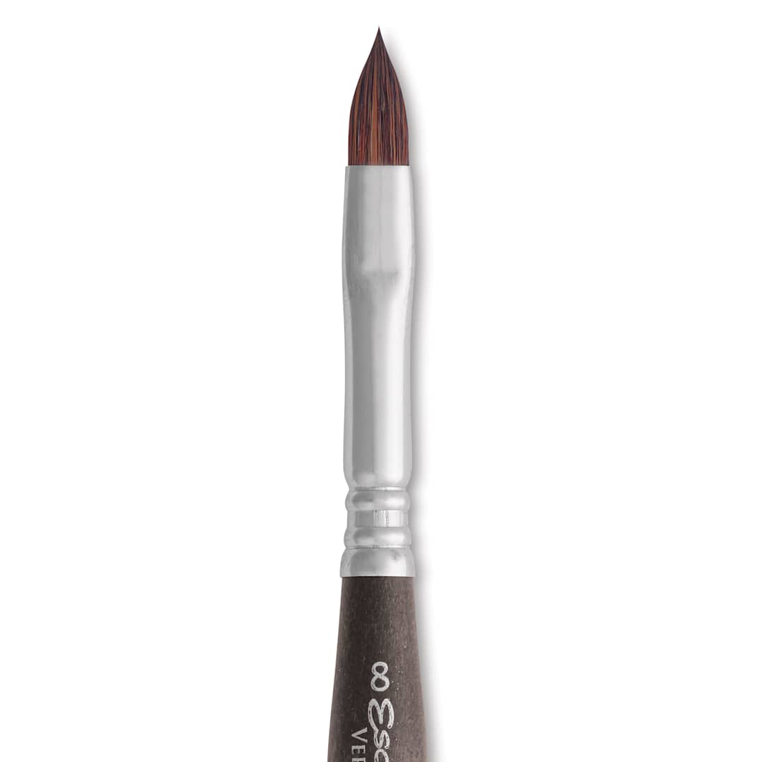 Open in modal - Escoda Versatil Travel Brush - Filbert, Short Handle, Size 8, close-up