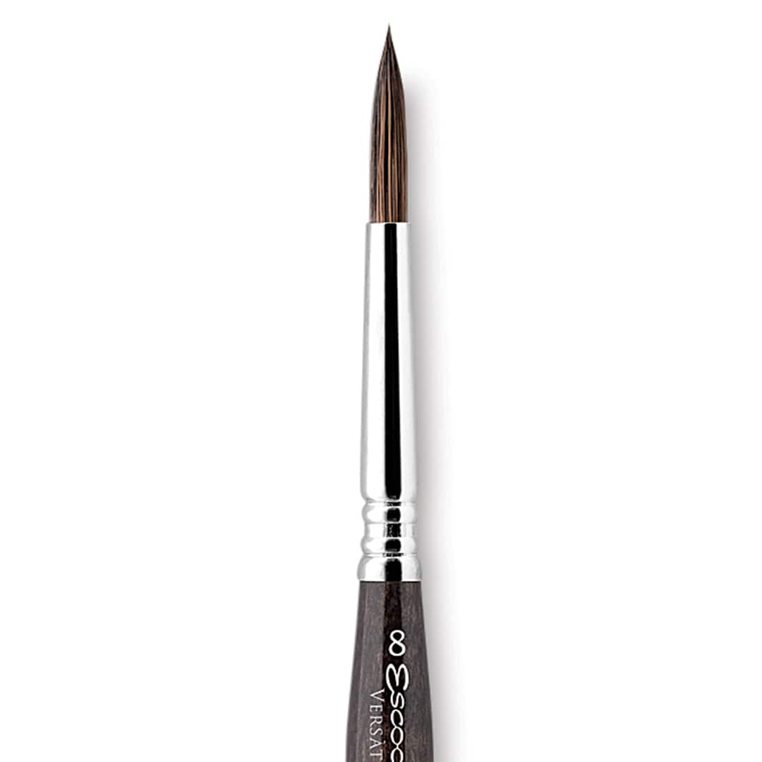 Open in modal - Escoda Versatil Brush - Travel Round,  Size 8, Short Handle close up