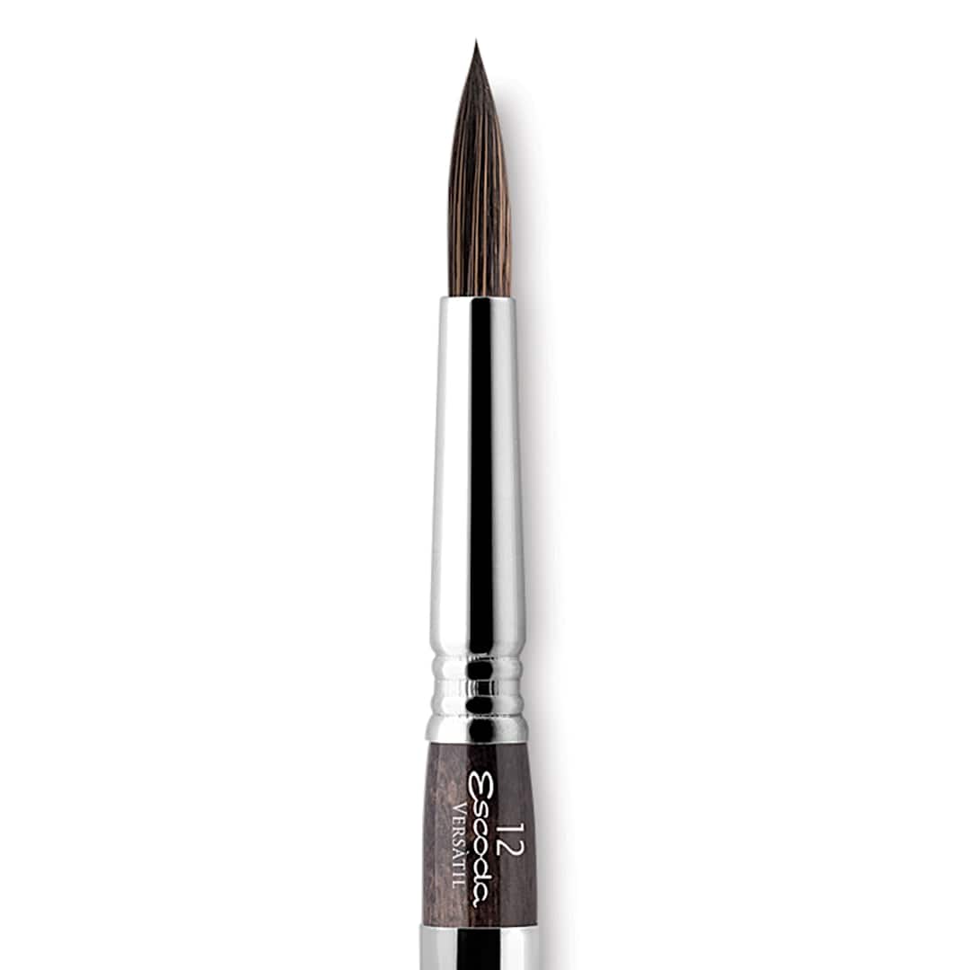 Open in modal - Escoda Versatil Brush - Travel Round, Size 12, Short Handle close up