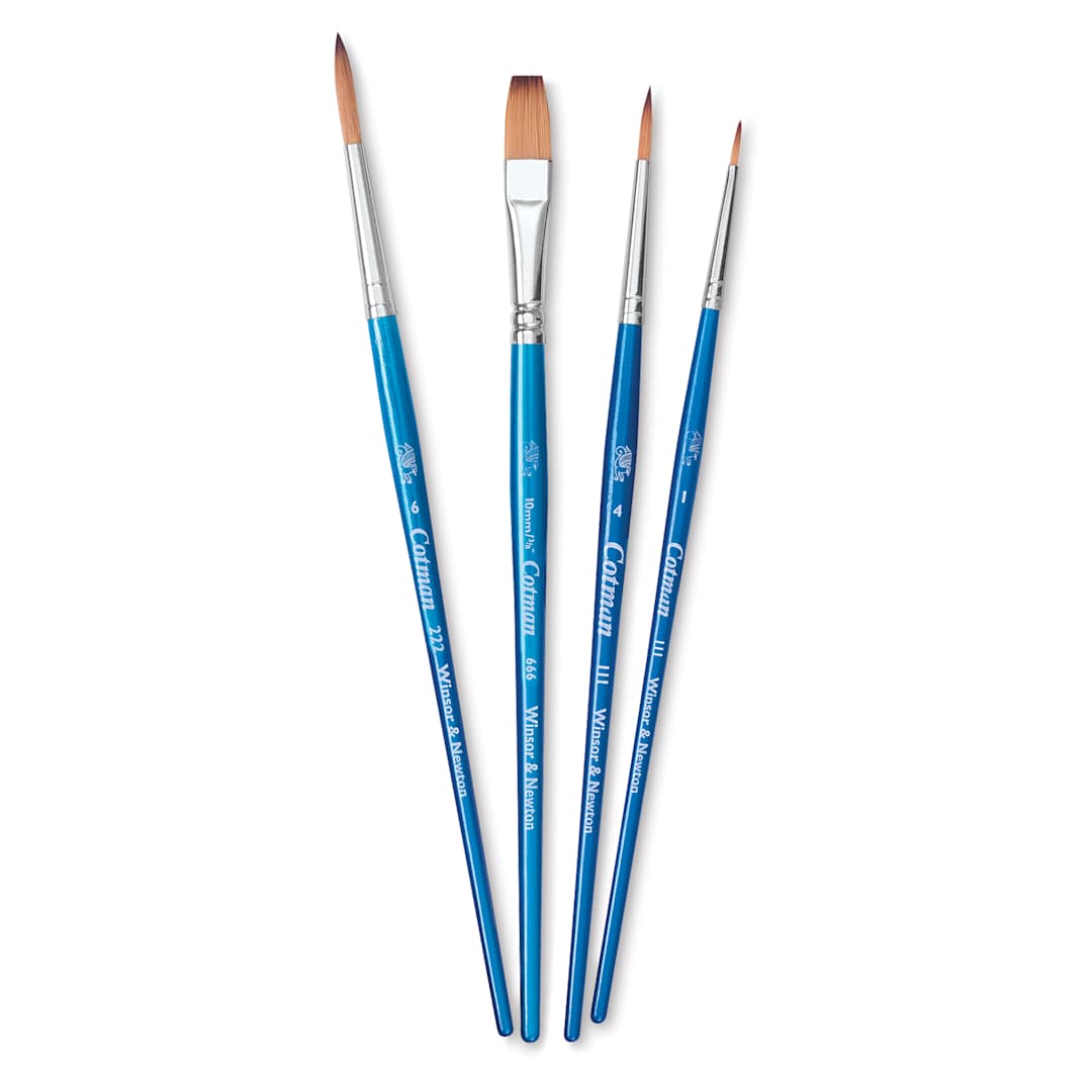 Open in modal - Winsor & Newton Cotman Watercolor Brush Set - Set B, Set of 4, Short Handle