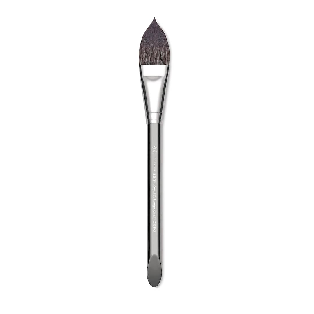 Open in modal - Royal & Langnickel Zen Synthetic Watercolor Brush - Pointed Oval, 1"