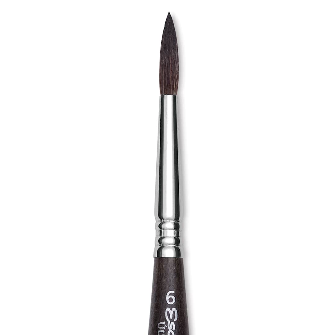 Open in modal - Escoda Último Synthetic Squirrel Brush - Travel Round, Size 6 (close-up)