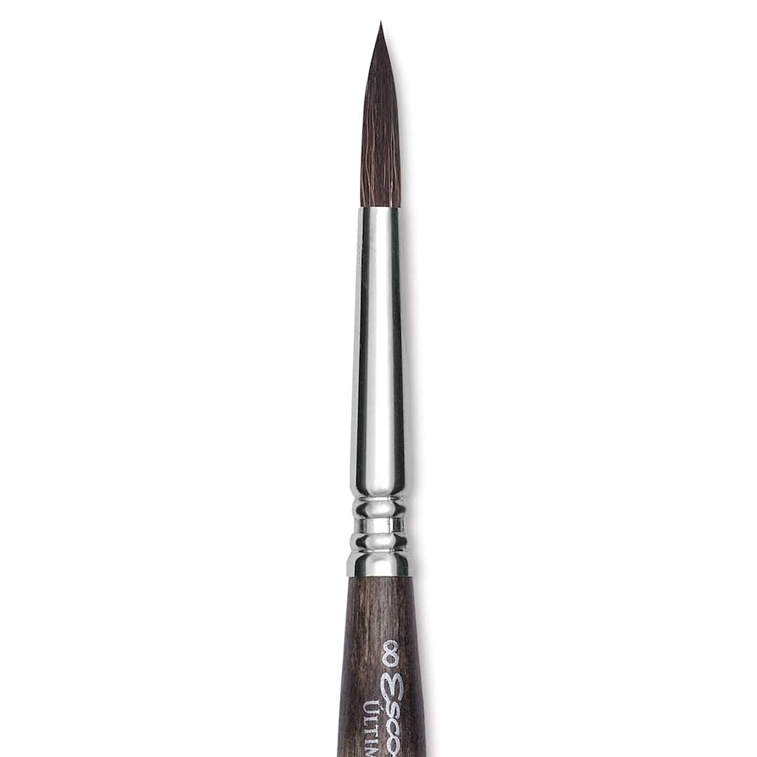 Open in modal - Escoda Último Synthetic Squirrel Brush - Travel Round, Size 8 (close-up)