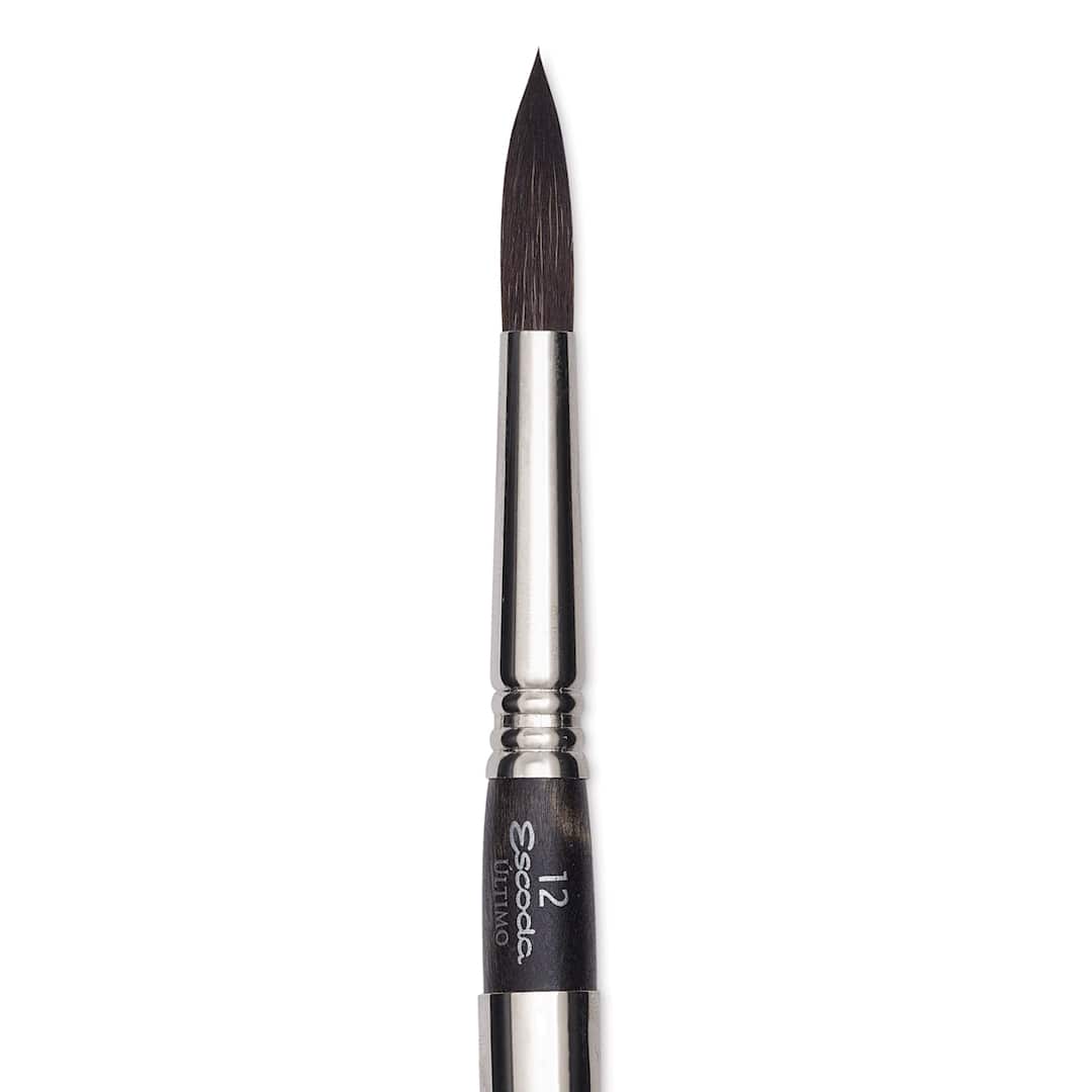 Open in modal - Escoda Último Synthetic Squirrel Brush - Travel Round, Size 12 (close-up)