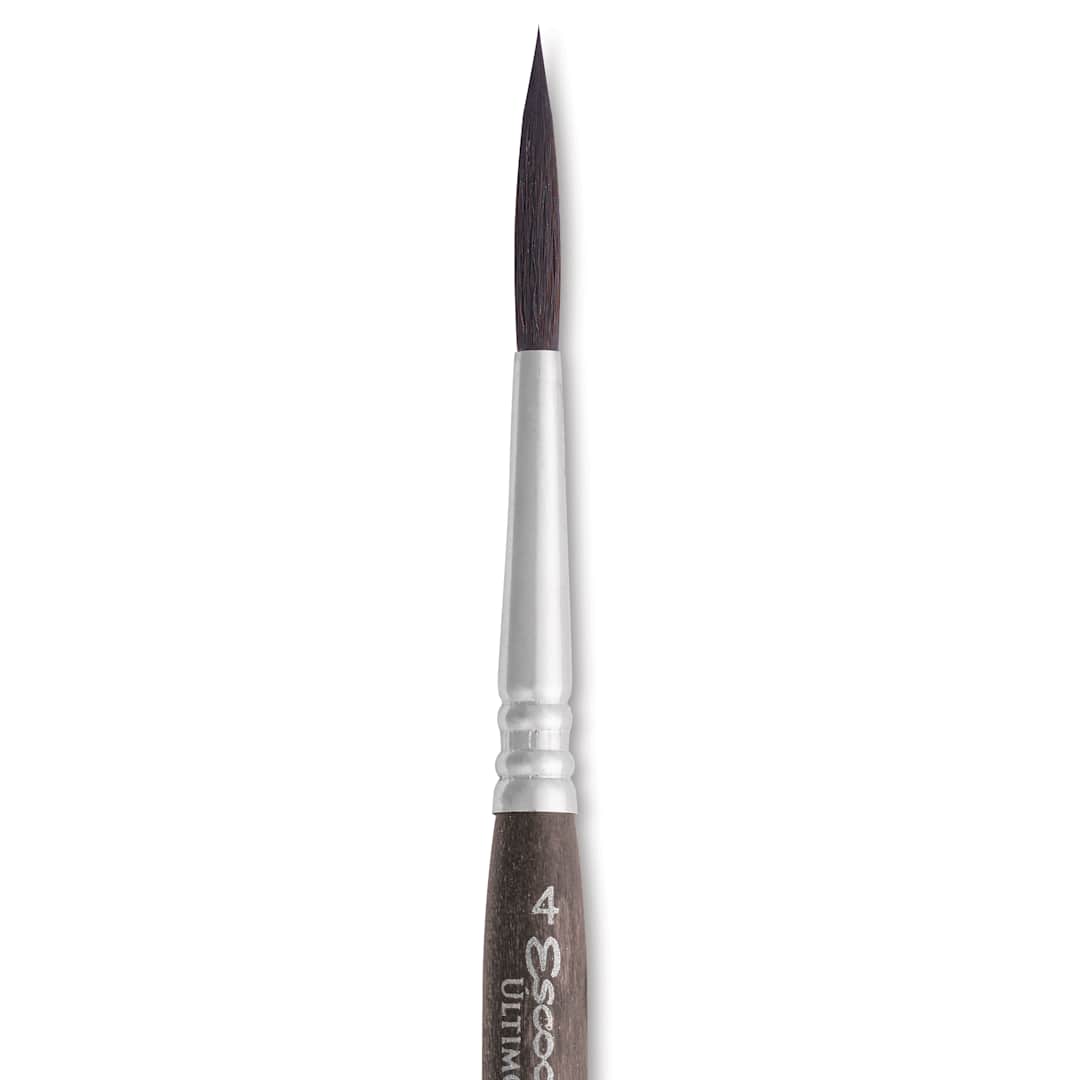 Open in modal - Escoda Último Synthetic Squirrel Brush - Travel Rigger, Size 4, close-up