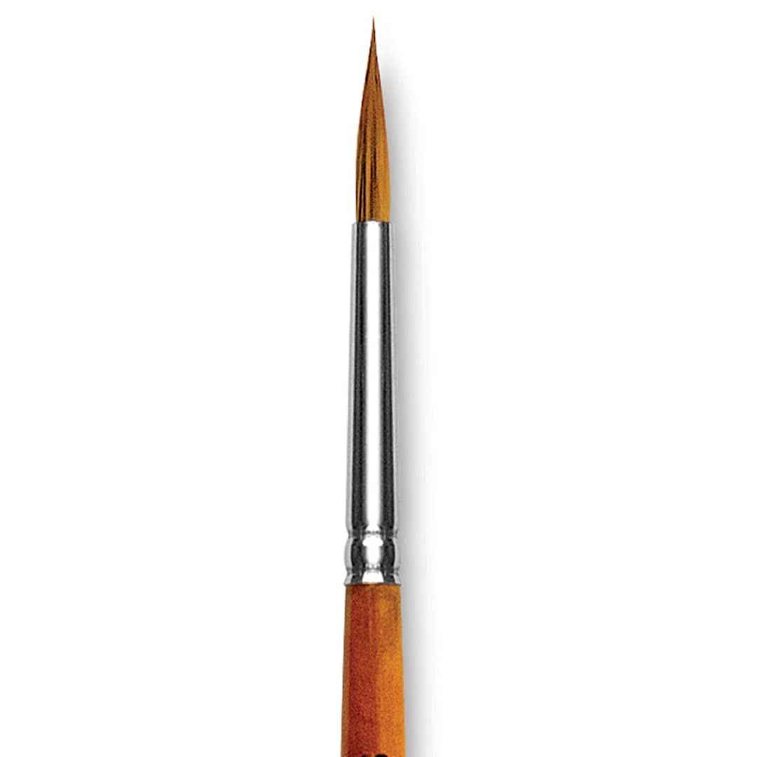 Open in modal - Silver Brush Golden Natural Brush - Ultra Round, Short Handle, Size 12 (close-up)