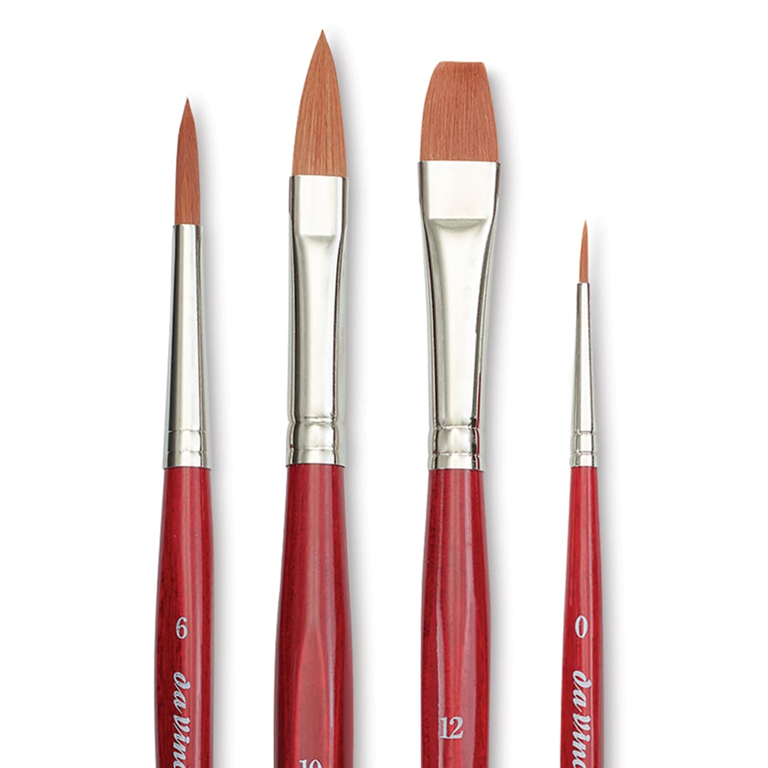 Open in modal - Da Vinci Cosmotop Spin Brushes - Assorted, Short Handle, Set of 4 with Carrying Bag, close up