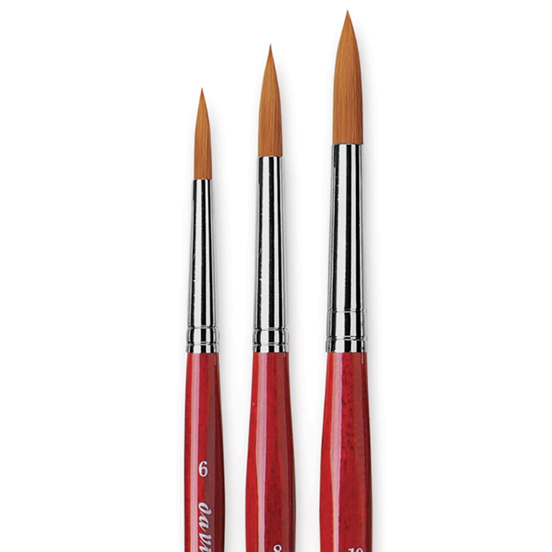 Open in modal - Da Vinci Cosmotop Spin Brushes - Large Rounds, Set of 3, Short Handle, close up