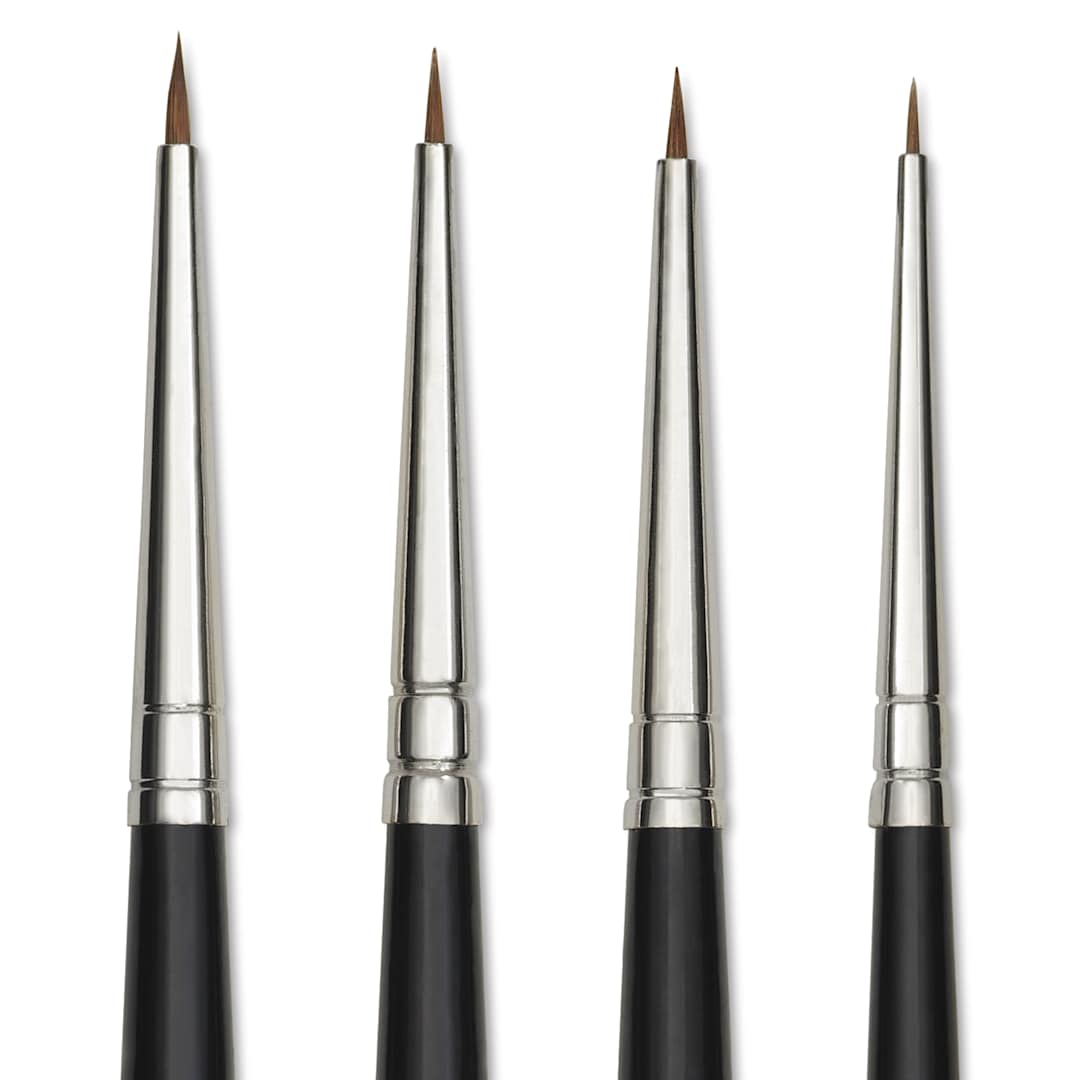 Open in modal - Da Vinci Maestro Kolinsky Brushes - 1505 Miniaturist, Detail Set of 4, close-up