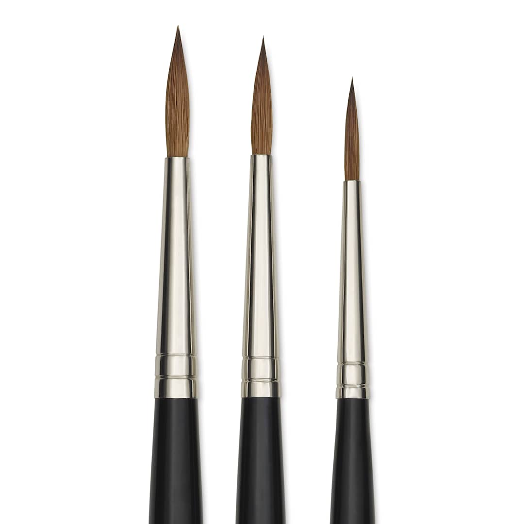 Open in modal - Da Vinci Maestro Kolinsky Brushes - 10 Round, Set of 3, close-up