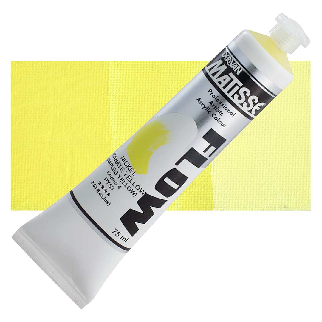 Open in modal - Matisse Flow Acrylic Paint - Nickel Titanate, 75 ml tube and swatch