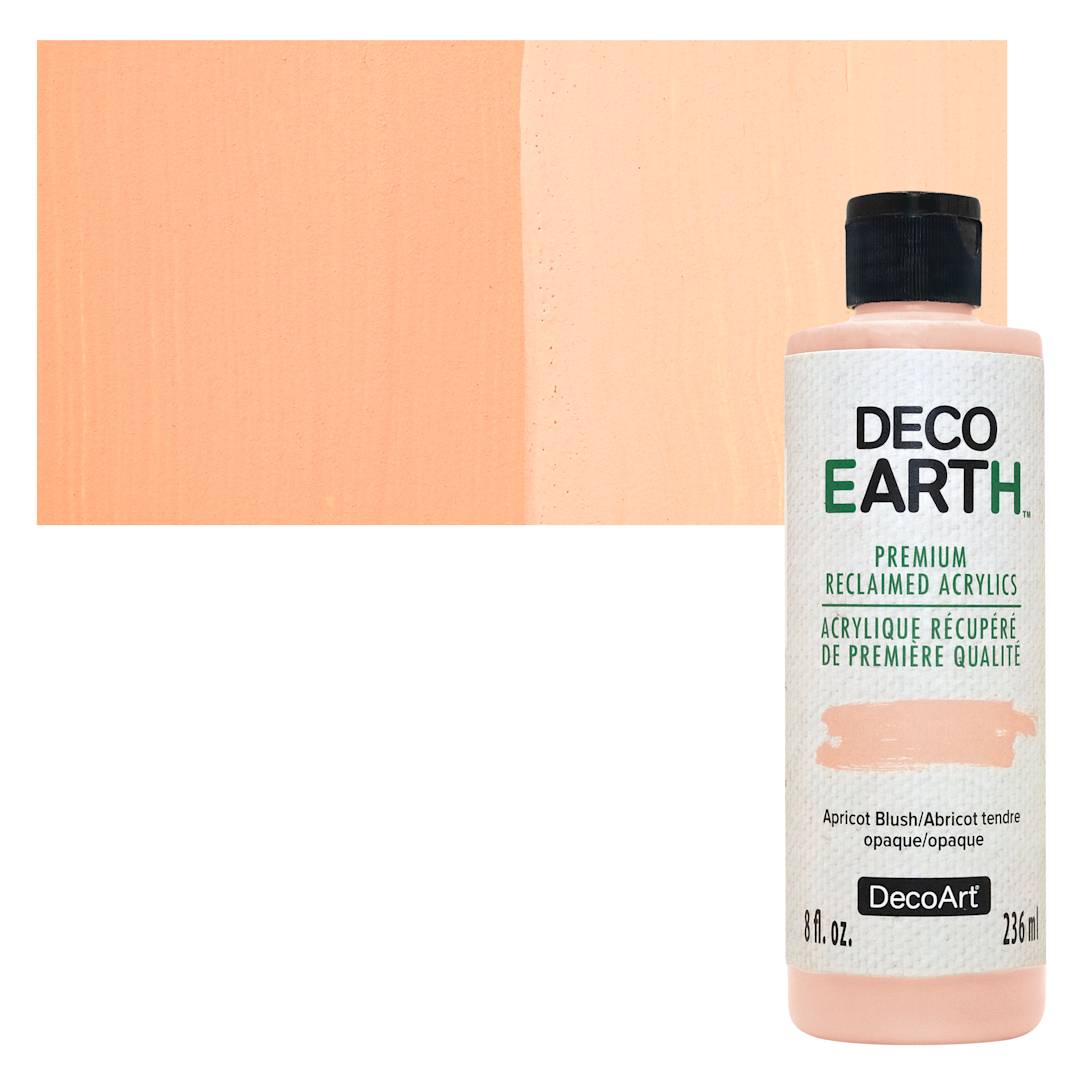 Open in modal - DecoArt DecoEarth Premium Reclaimed Acrylic Paint - Apricot Blush, 8 oz bottle with swatch