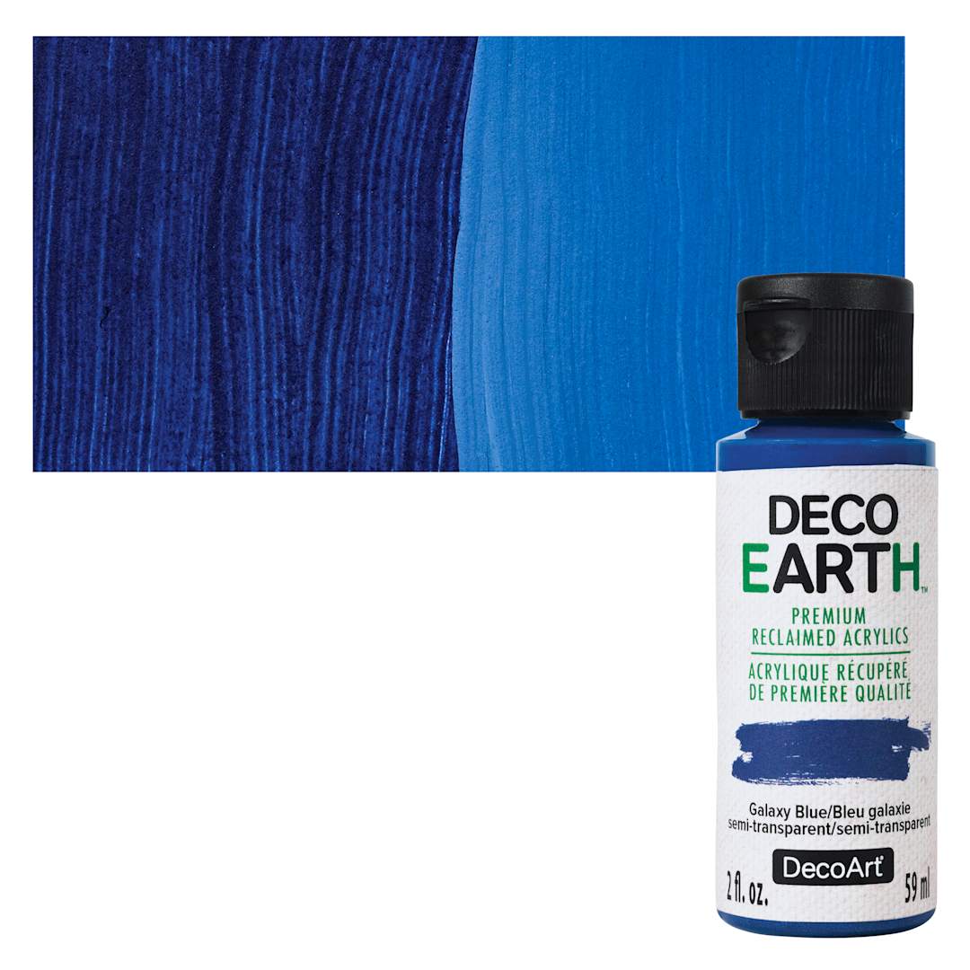 Open in modal - DecoArt DecoEarth Premium Reclaimed Acrylic Paint - Galaxy Blue, 2 oz bottle with swatch