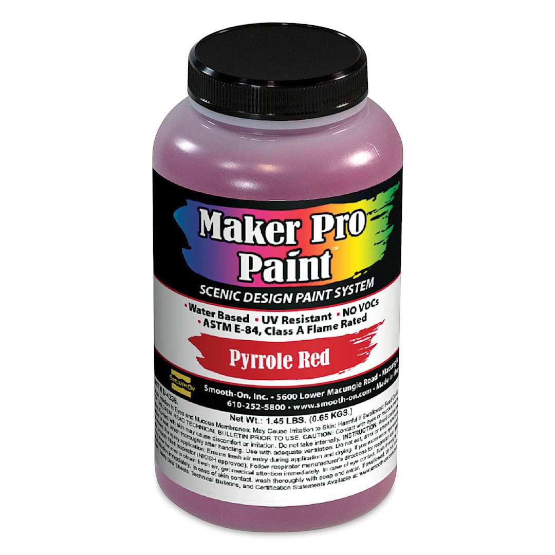 Open in modal - Smooth-On Maker Pro Acrylic-Urethane Paint - Pyrrole Red, 16 oz