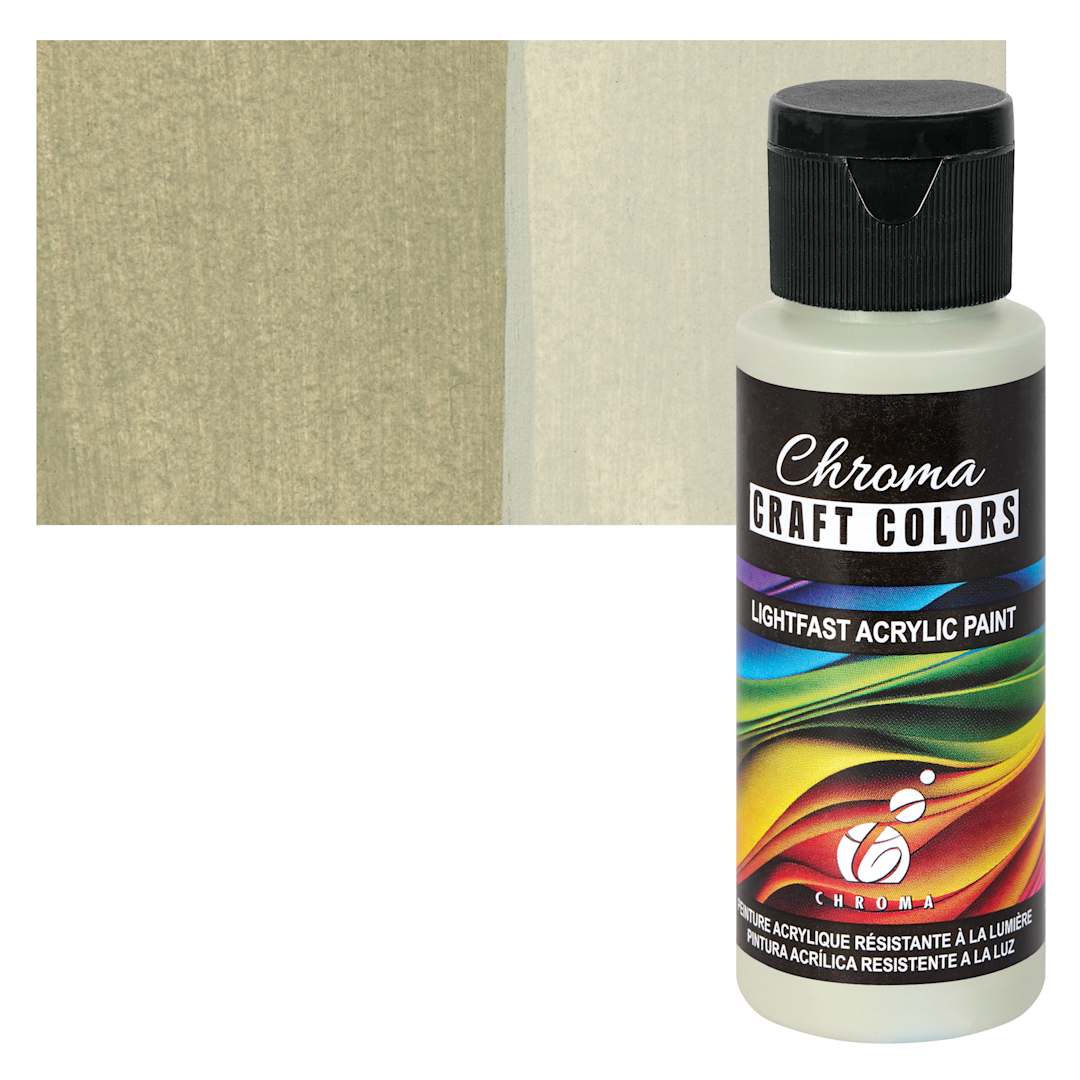 Open in modal - Chroma Craft Colors Acrylic Paint - Morning Fog, swatch and bottle