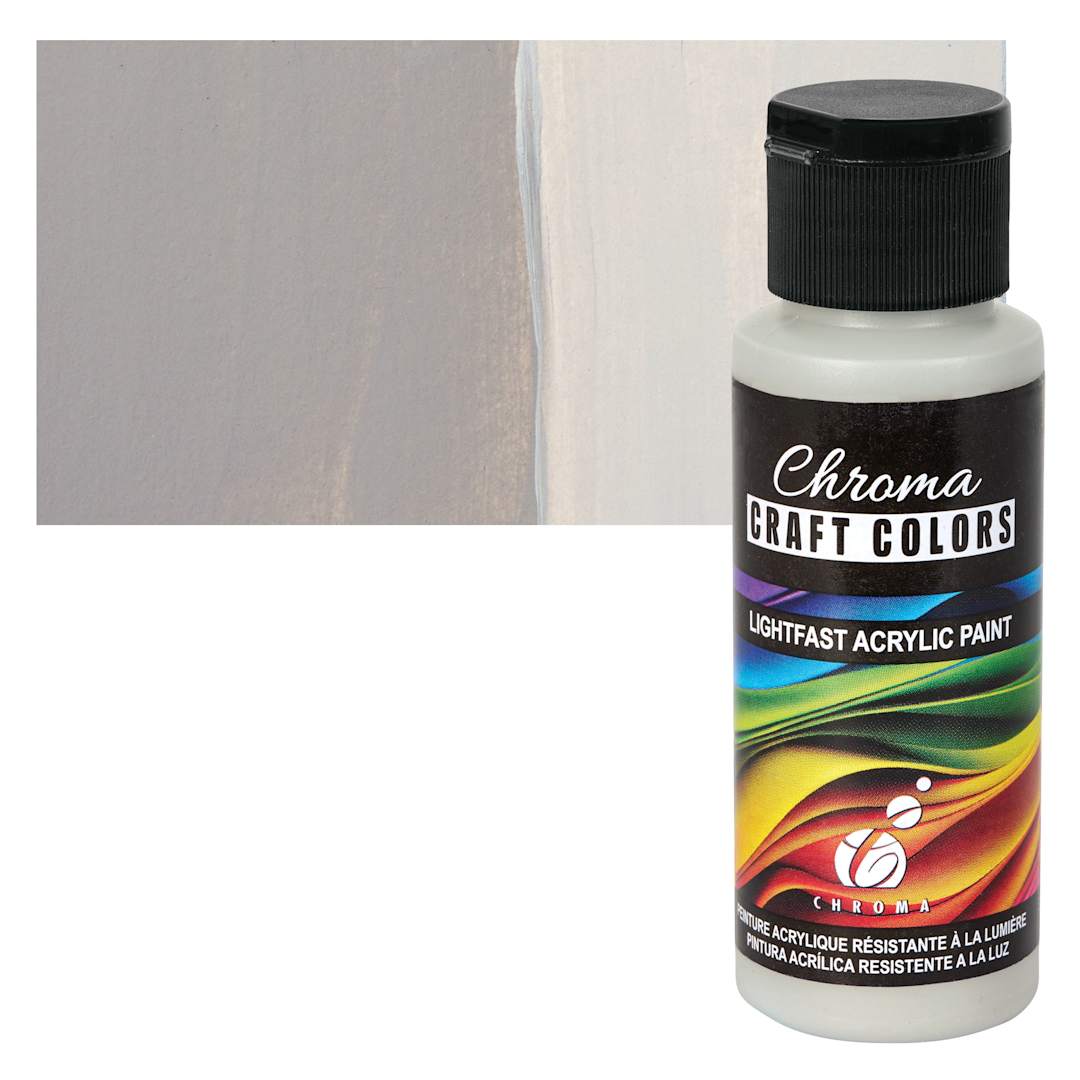 Open in modal - Chroma Craft Colors Acrylic Paint - Before the Storm, swatch and bottle