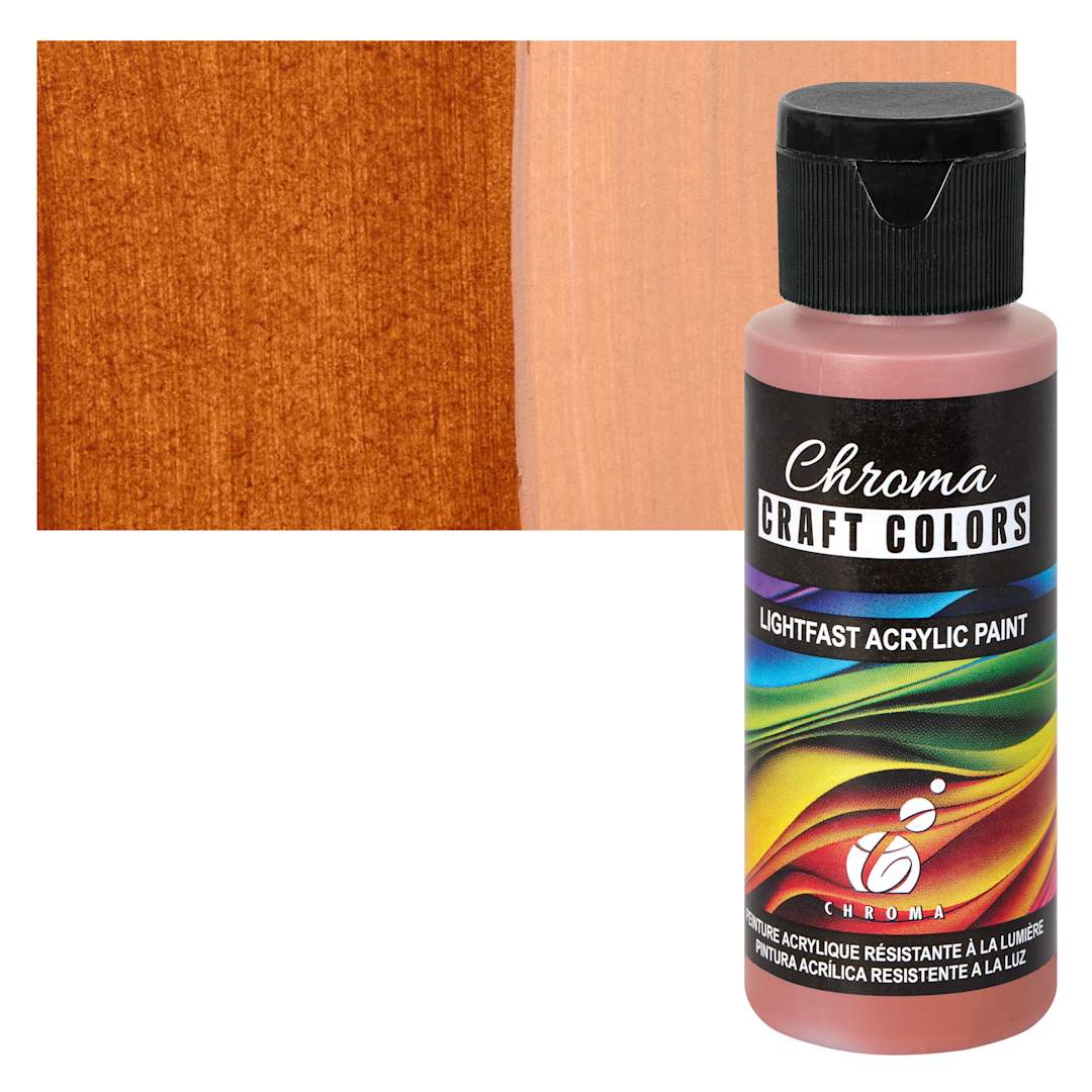 Open in modal - Chroma Craft Colors Acrylic Paint - Gingerbread, swatch and bottle