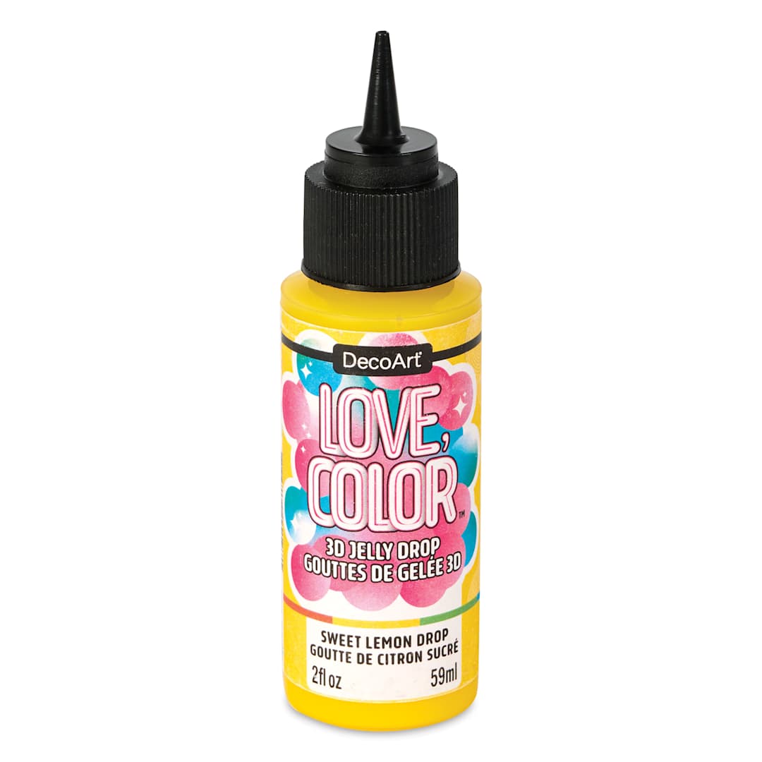 Open in modal - DecoArt Love, Color 3D Jelly Drop Acrylic Paint - Sweet Lemon Drop, 2 oz