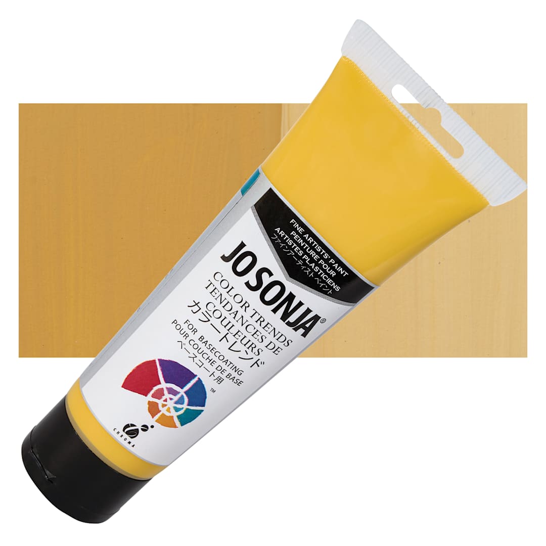 Open in modal - Chroma's Jo Sonja Color Trends Acrylic Paint - Golden Grain - Tube and Swatch