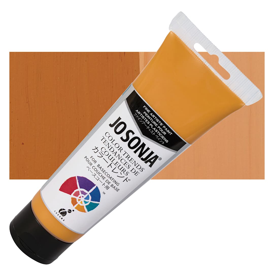 Open in modal - Chroma's Jo Sonja Color Trends Acrylic Paint - Marigold - Tube and Swatch