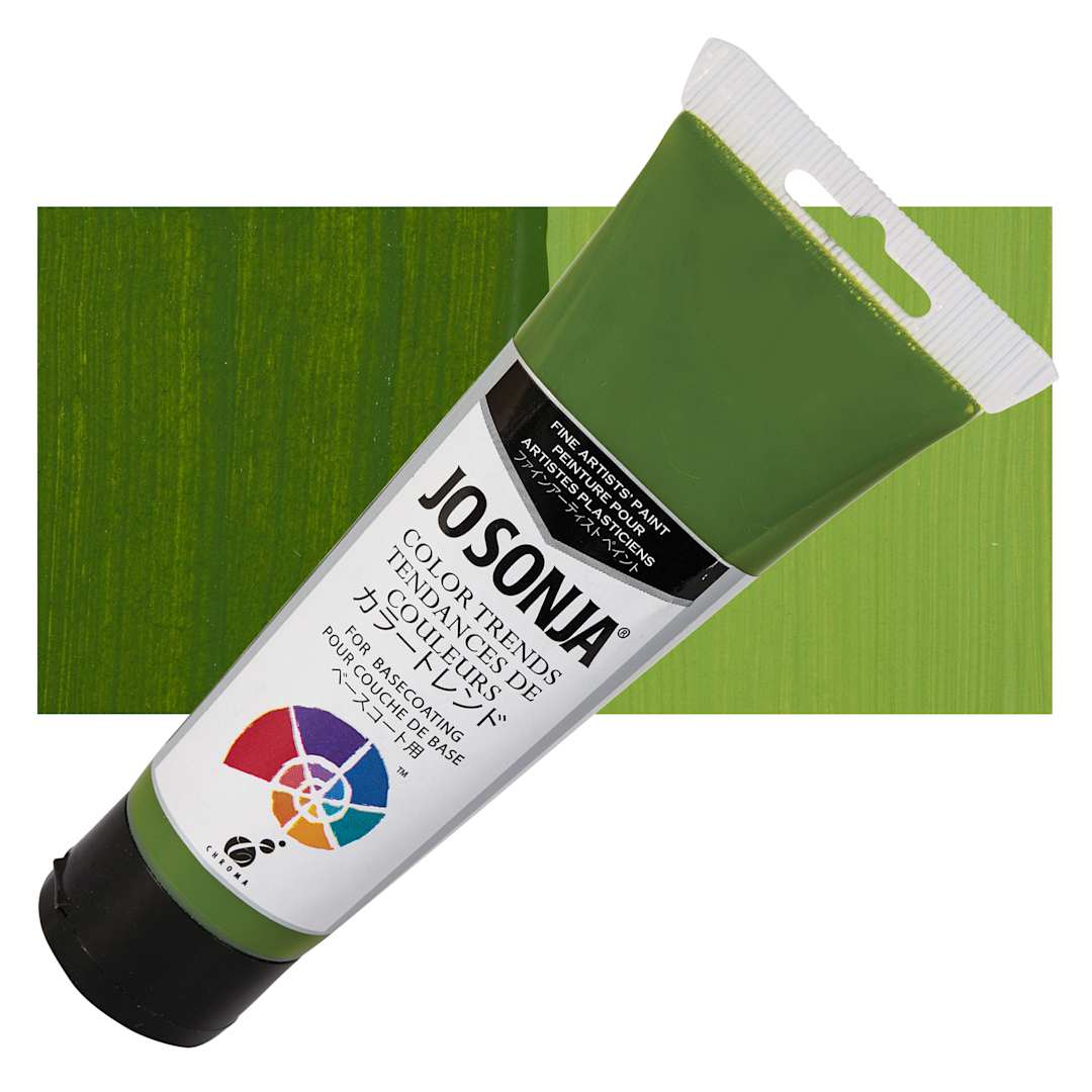 Open in modal - Chroma's Jo Sonja Color Trends Acrylic Paint - Shamrock - Tube and Swatch