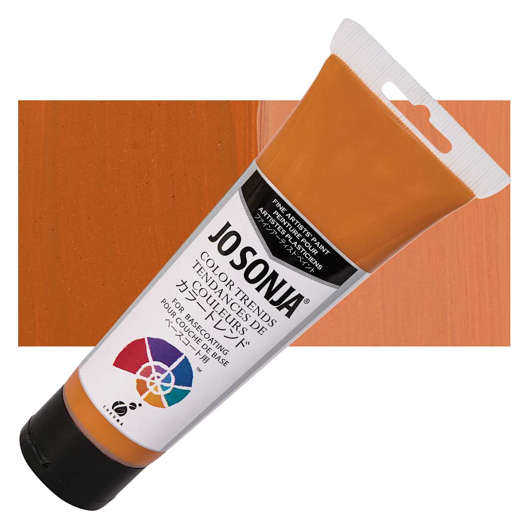 Open in modal - Chroma's Jo Sonja Color Trends Acrylic Paint - Russet - Tube and Swatch