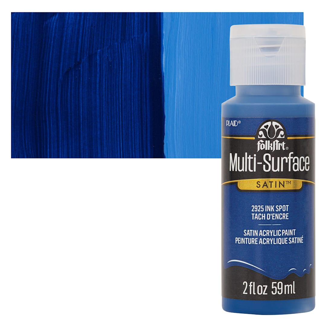 Open in modal - FolkArt Multi-Surface Acrylic Paint - Ink Spot, 59 ml bottle and swatch