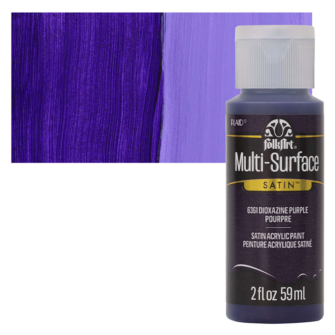 Open in modal - FolkArt Multi-Surface Acrylic Paint - Dioxazine Purple, 59 ml bottle and swatch