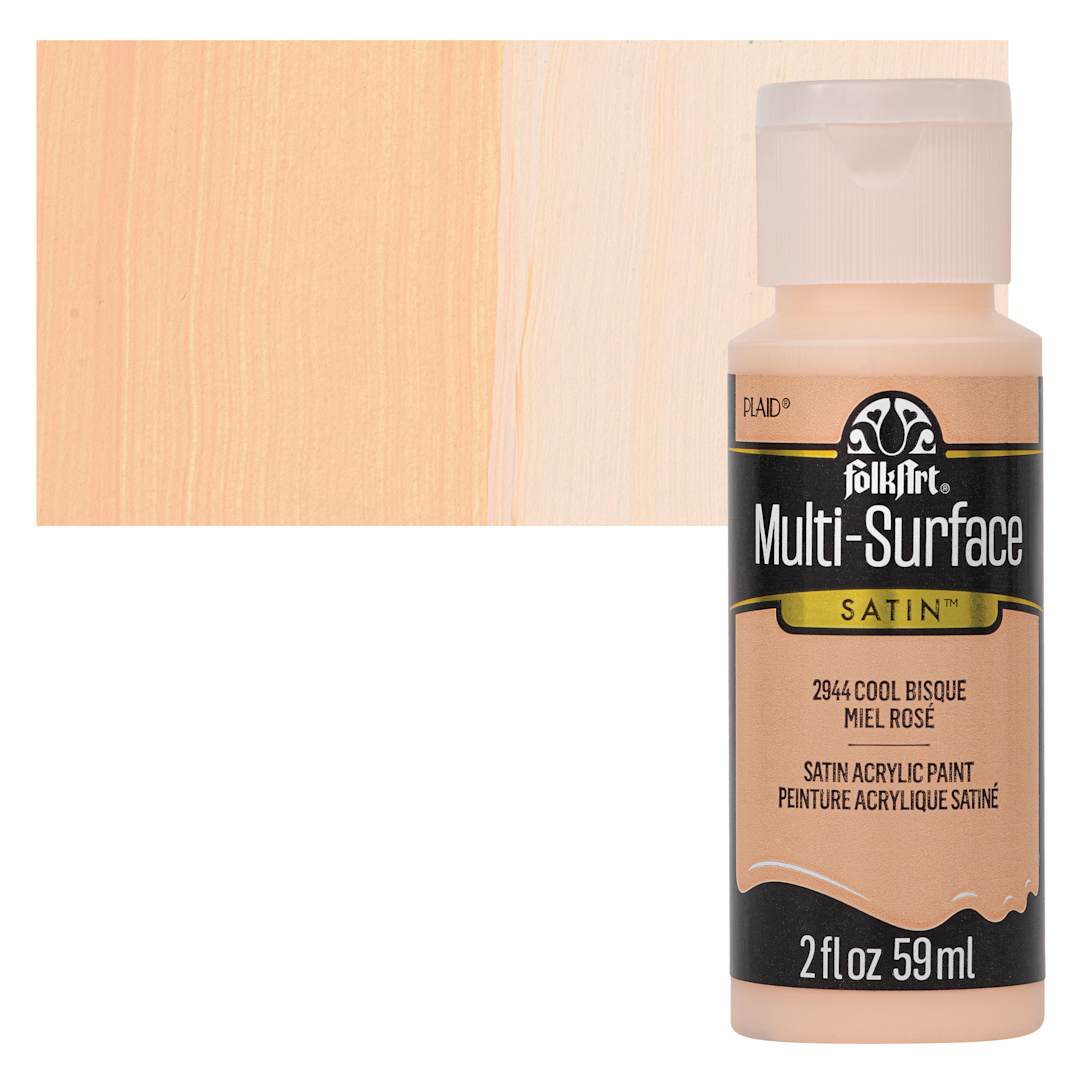 Open in modal - FolkArt Multi-Surface Acrylic Paint - Cool Bisque, 59 ml bottle and swatch