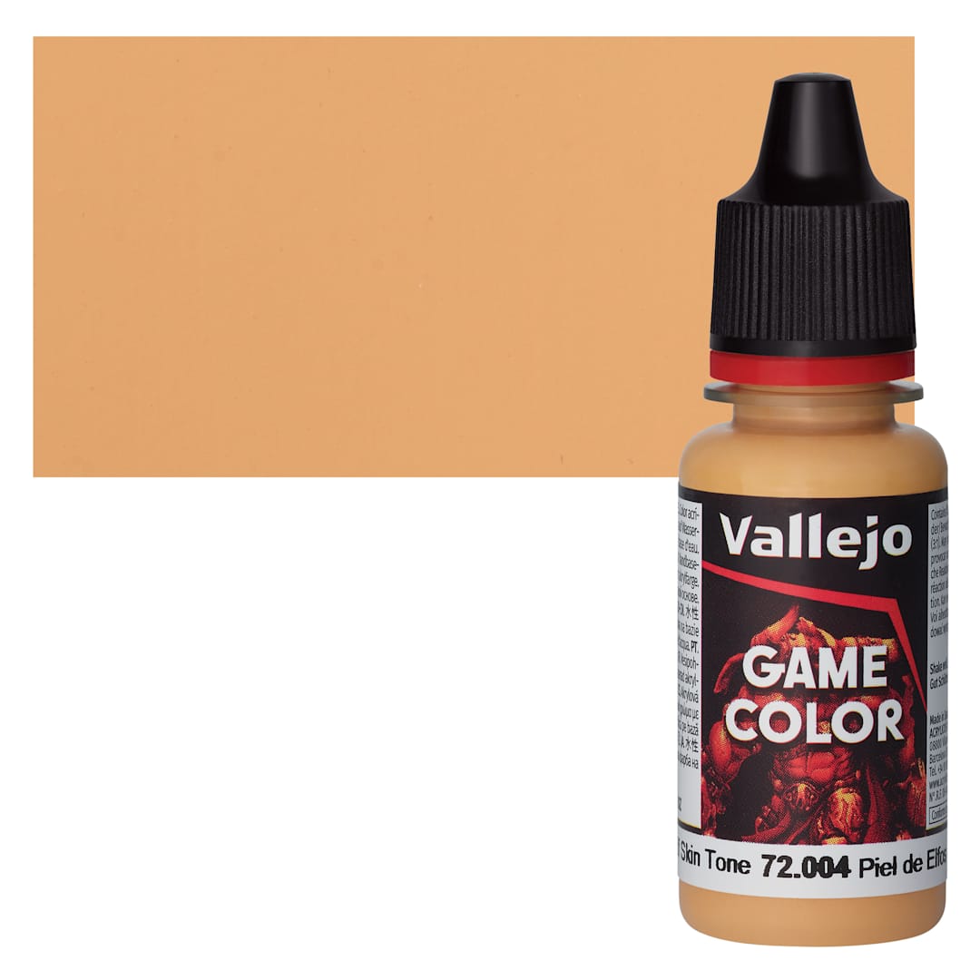Open in modal - Vallejo Game Color Acrylic Paint - Elf Skin Tone - Bottle and Swatch