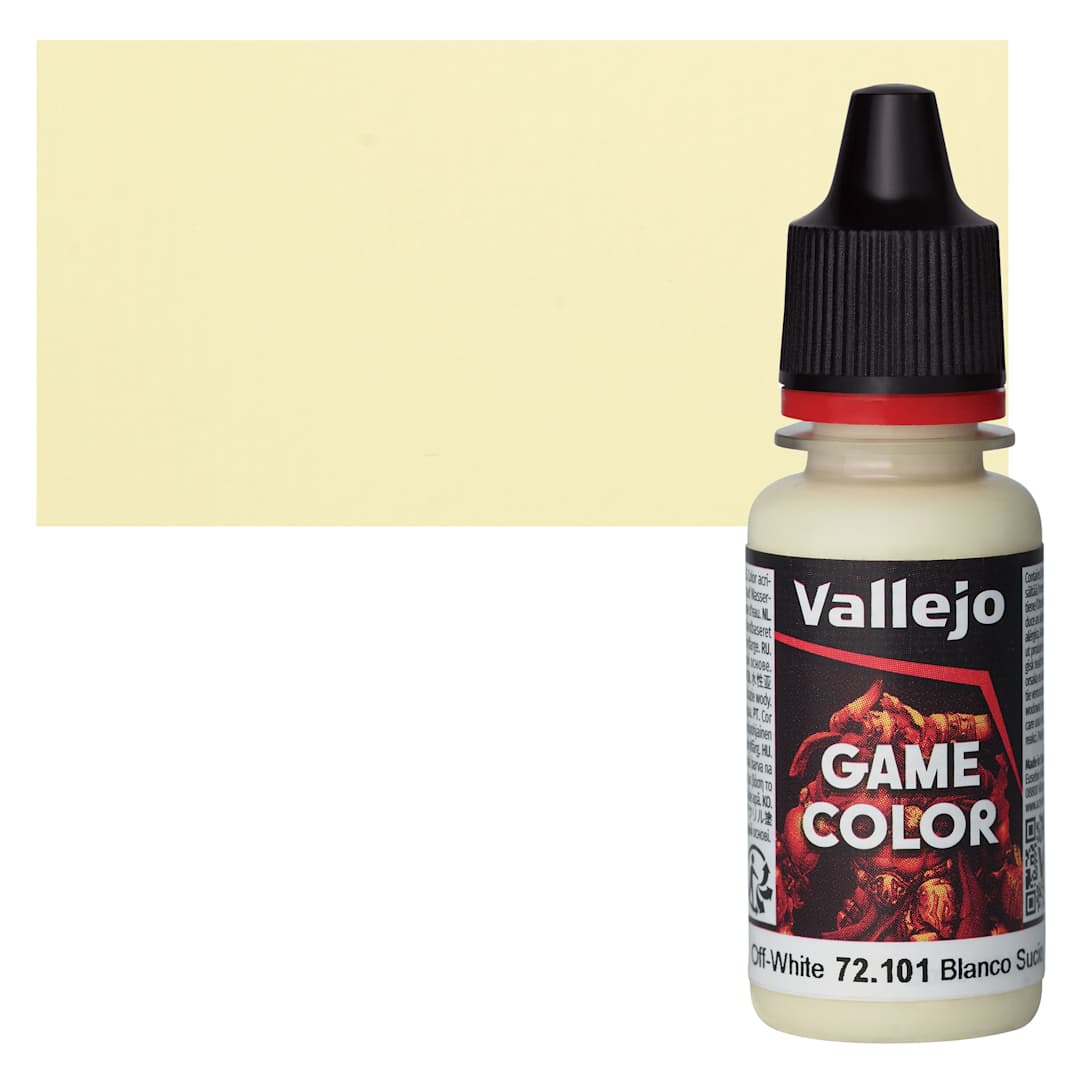 Open in modal - Vallejo Game Color Acrylic Paint - Off-White - Bottle and Swatch
