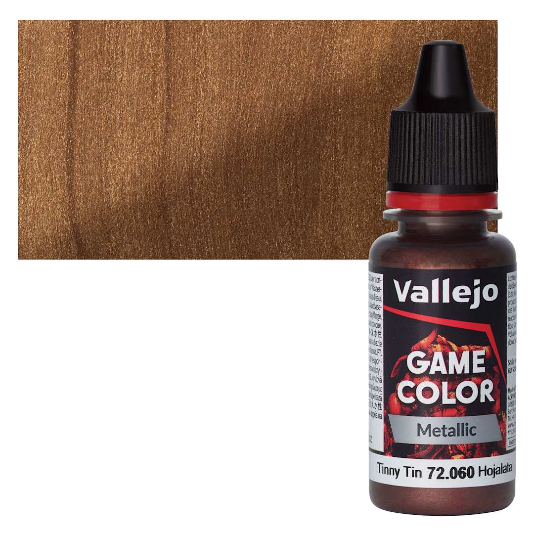 Open in modal - Vallejo Game Color Acrylic Paint - Tinny Tin - Bottle and Swatch