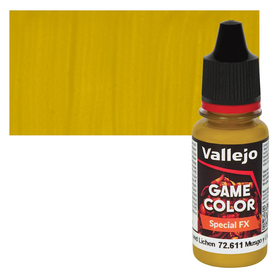 Open in modal - Vallejo Game Color Special FX Acrylic Paint - Moss and Lichen - Bottle and Swatch