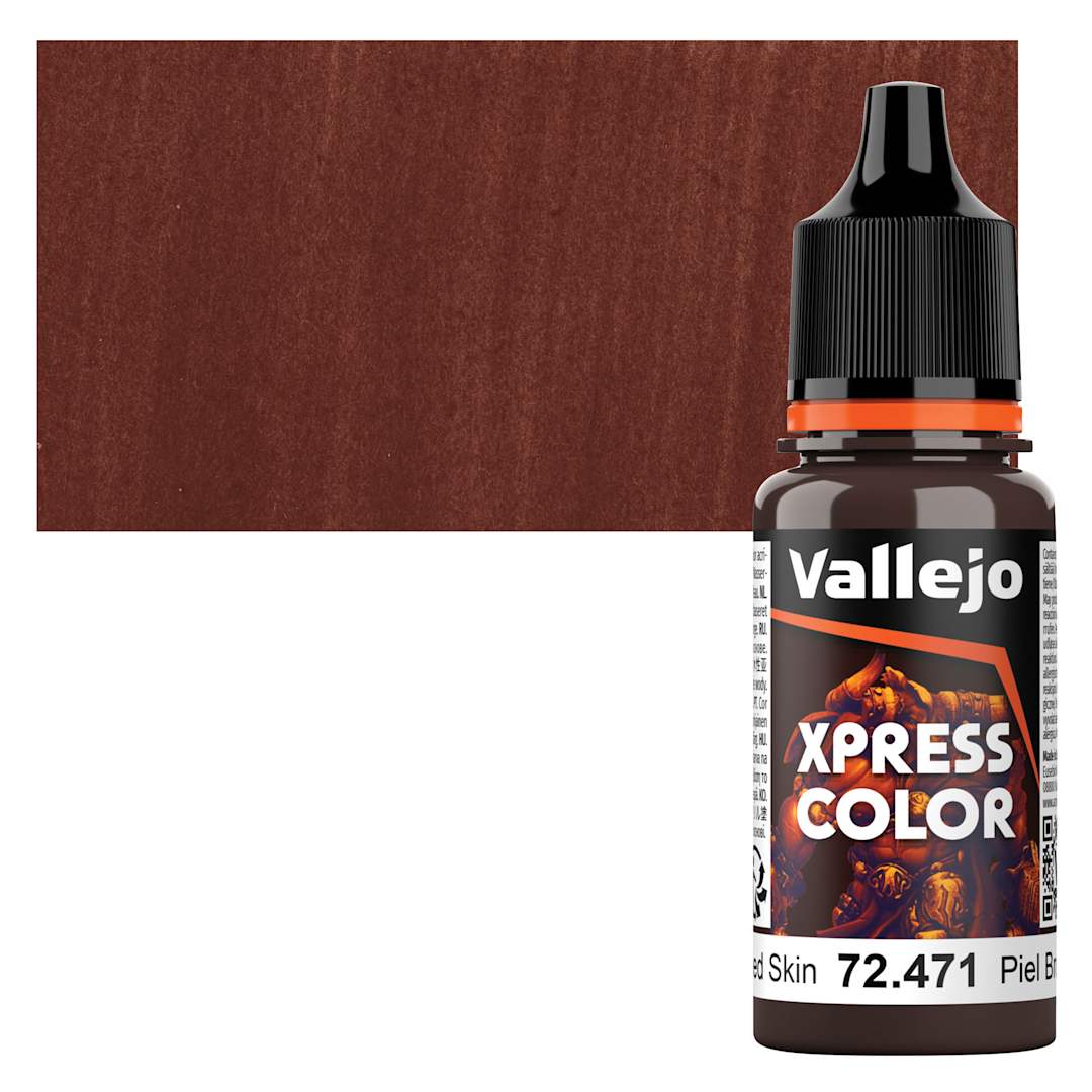 Open in modal - Vallejo Xpress Color Acrylic Paint - Tanned Skin, 18 ml bottle and swatch