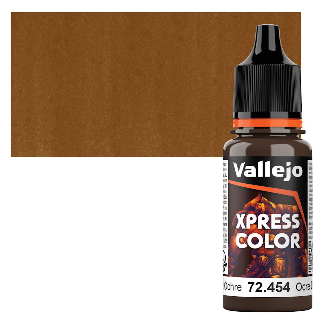 Open in modal - Vallejo Xpress Color Acrylic Paint - Desert Ochre, 18 ml bottle and swatch