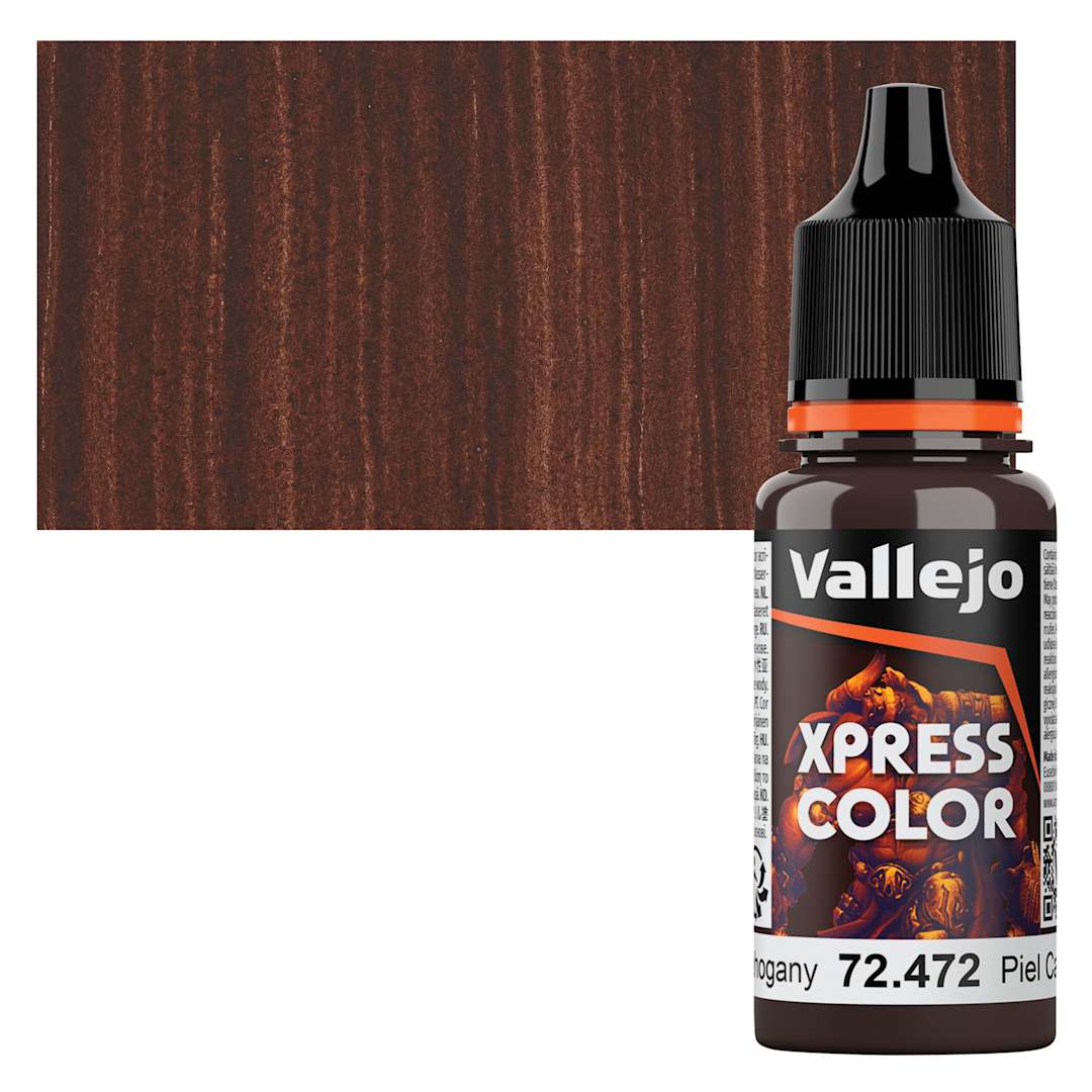 Open in modal - Vallejo Xpress Color Acrylic Paint - Mahogany, 18 ml bottle and swatch