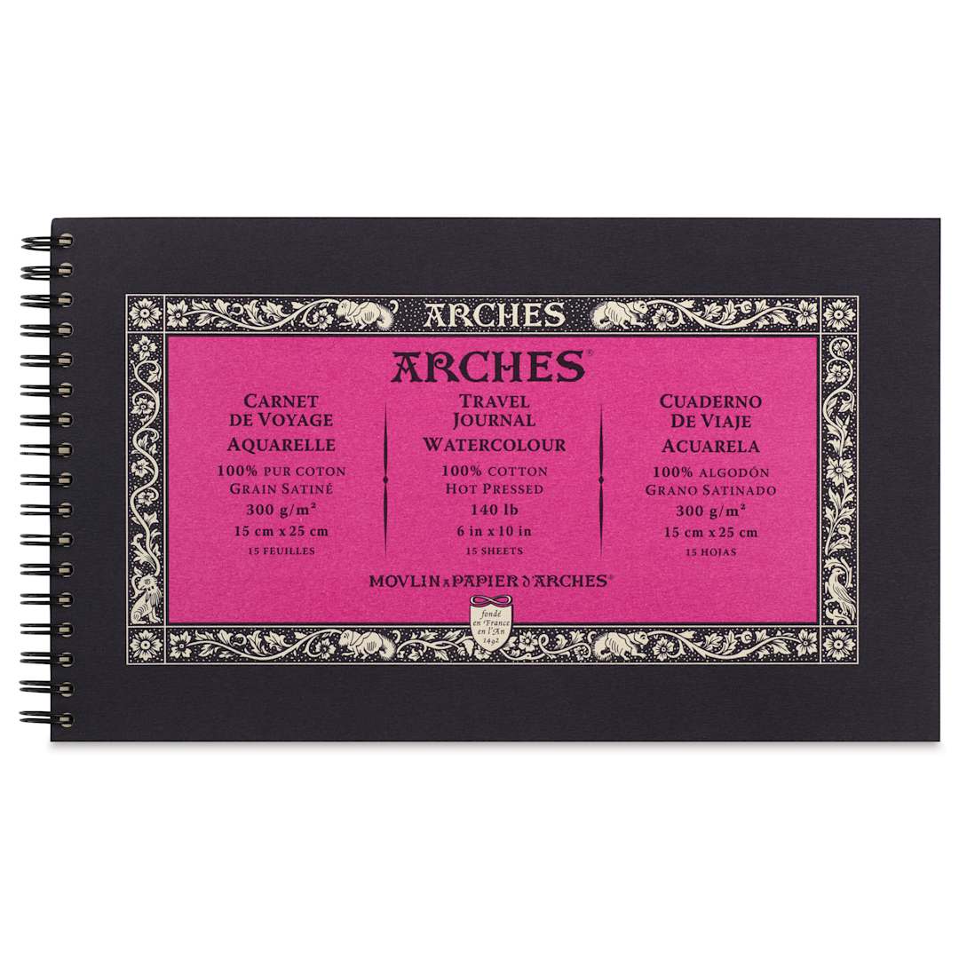 Open in modal - Arches Watercolor Travel Journal - Hot Press, front cover