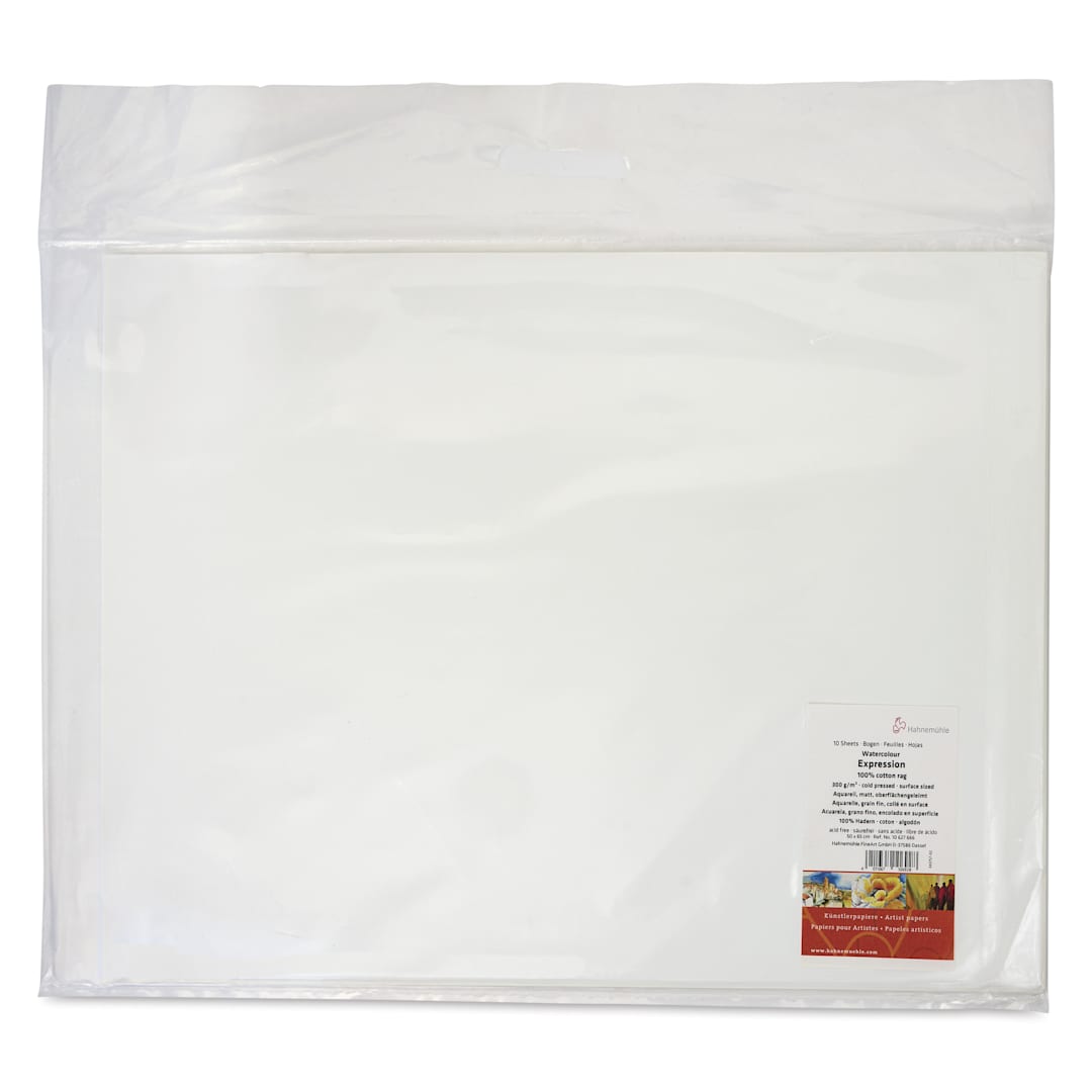 Open in modal - Hahnemühle Expressions Watercolor Paper Pack - 19.7" x 25.6", 10 Sheets, 300 gsm - front