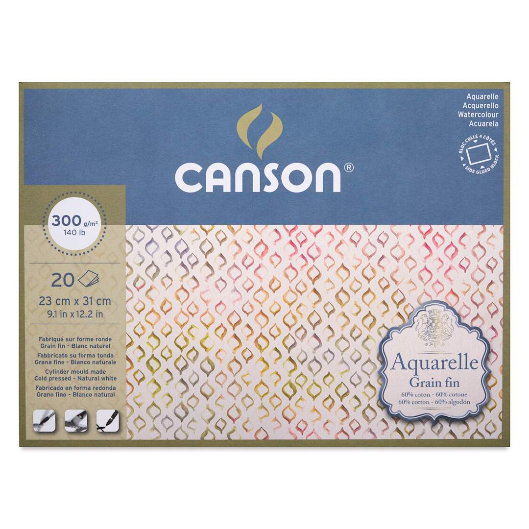 Open in modal - Canson Aquarelle Block - Blick Exclusive! 9.1" x 12.2", Cold Press, front cover