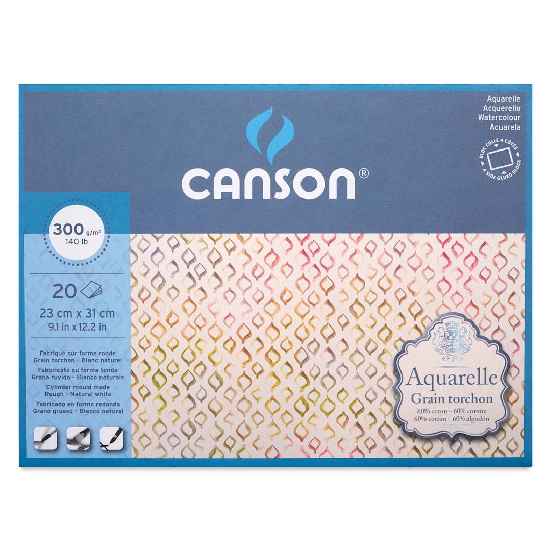 Open in modal - Canson Aquarelle Block - Blick Exclusive! 9.1" x 12.2", Rough Press, front cover