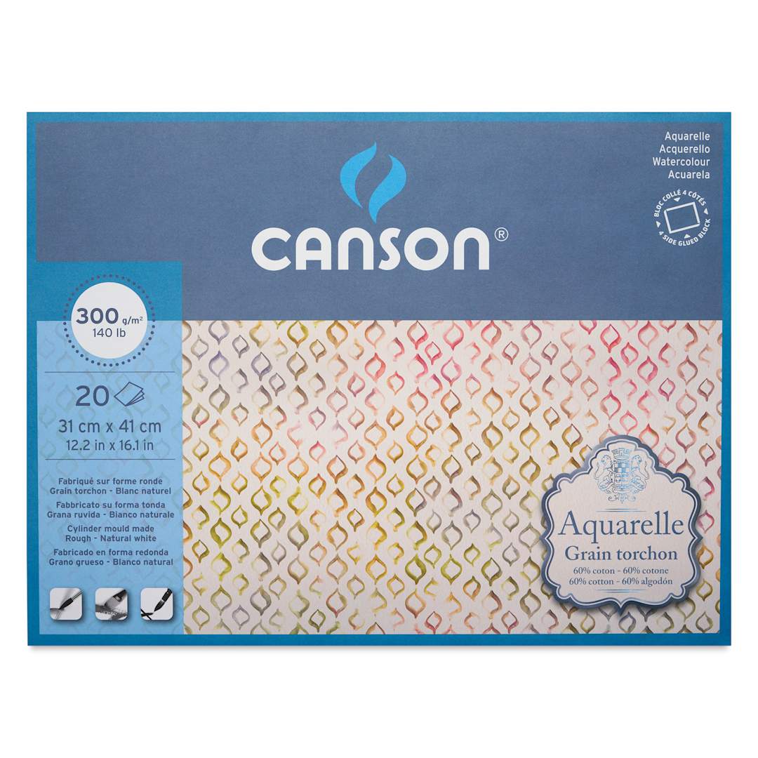 Open in modal - Canson Aquarelle Block - Blick Exclusive! 12.2" x 16.1", Rough Press, front cover