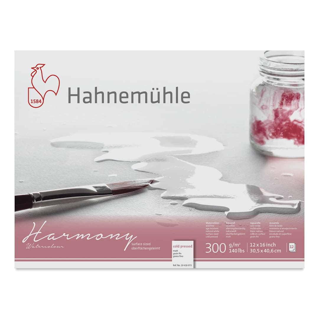 Open in modal - Hahnemühle Harmony Watercolor Block - 12" x 16", Cold Press, front cover