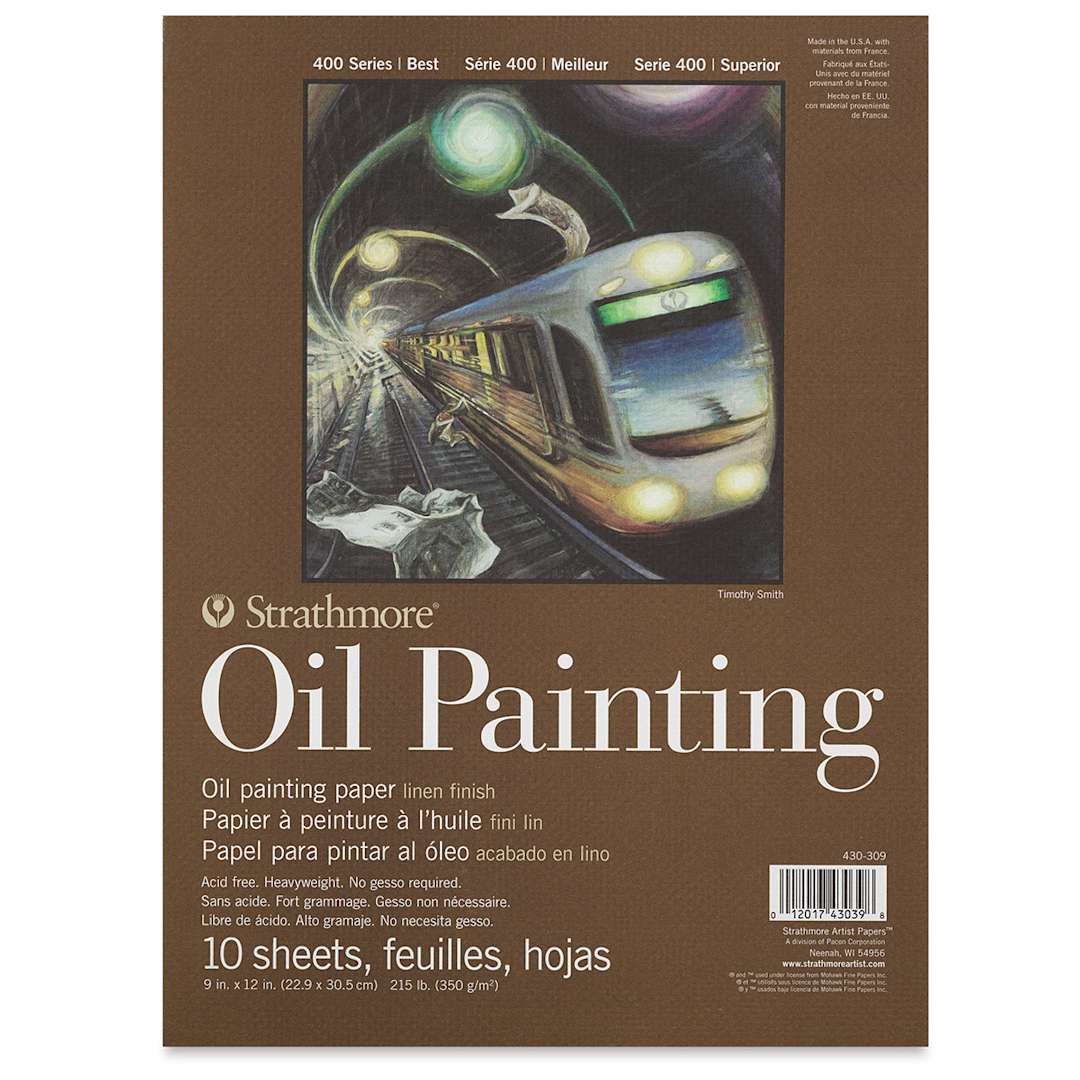 Open in modal - Strathmore 400 Series Oil Painting Pads- Front view of 9" x 12" pad