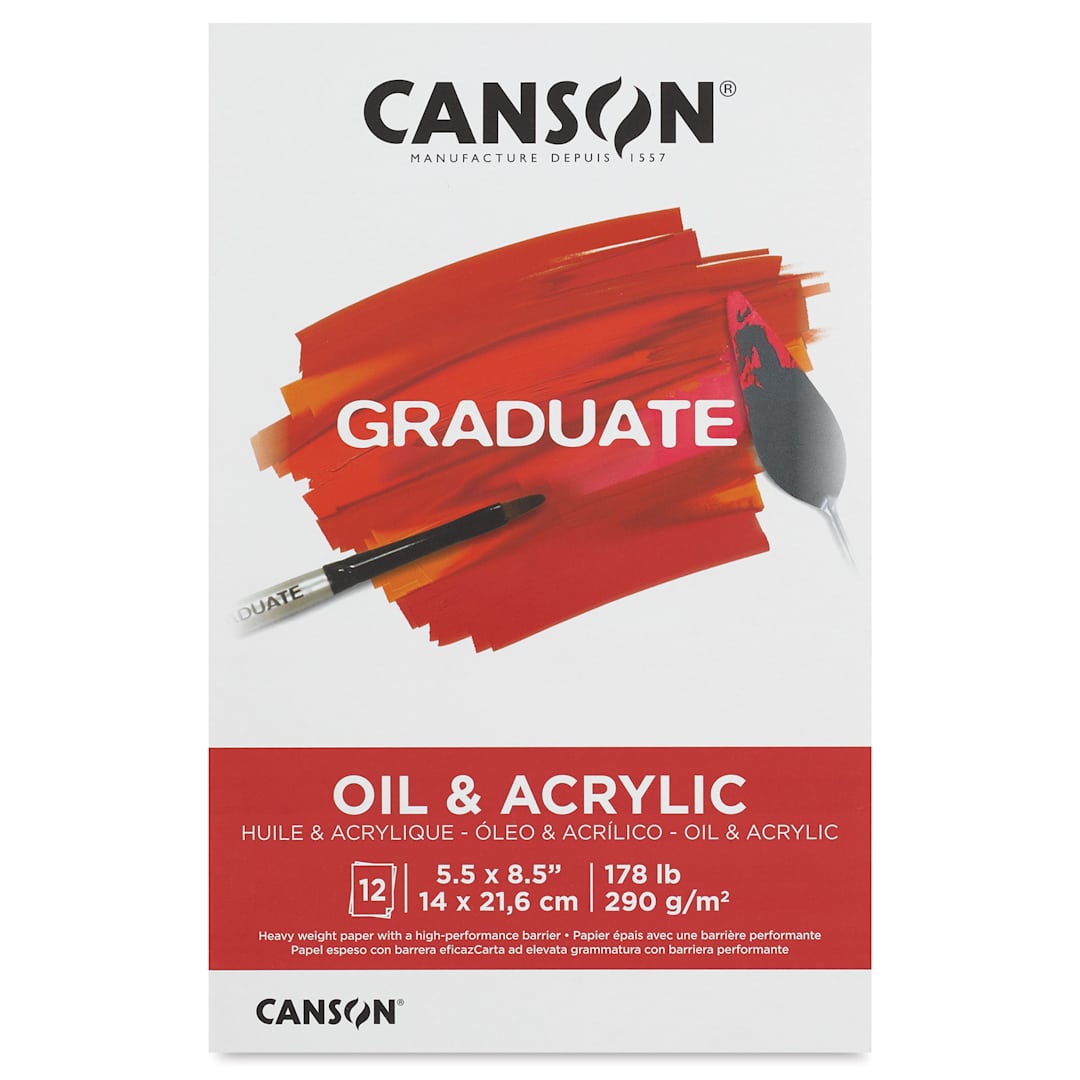 Open in modal - Canson Graduate Oil and Acrylic Pad - 5-1/2" x 8-1/2", front cover