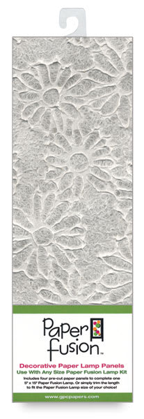 Open in modal - Paper Fusion Decorative Paper Lamp Panels - White Lace Daisy pattern in package