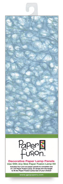 Open in modal - Paper Fusion Decorative Paper Lamp Panels - Sky Blue Ogura Lace pattern in package