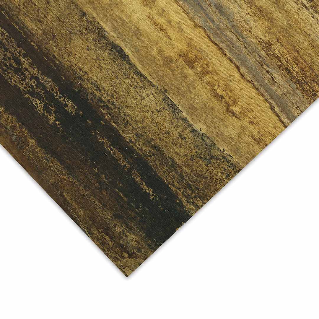 Open in modal - Black Ink Banana Plank Paper - Closeup of corner to show color variations
