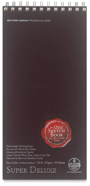 Open in modal - Aquabee Super Deluxe Sketchbook - Front view of cover of Top spiral-bound sketchbook