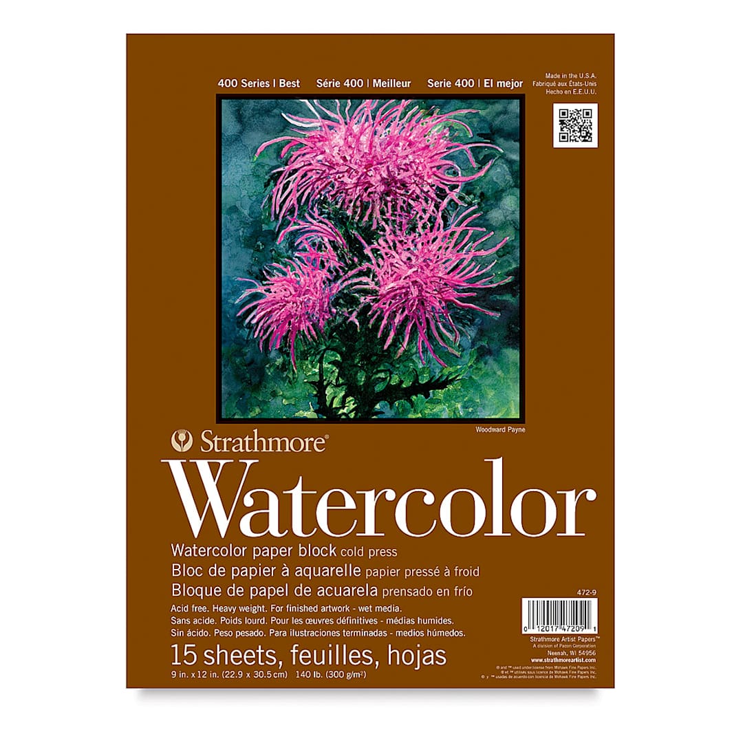 Open in modal - Strathmore 400 Series Watercolor Block - 9" x 12", 15 Sheets